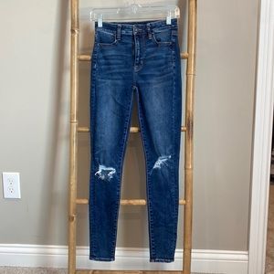 American eagle dark blue skinny jeans